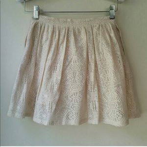 Springtime Cream Lace Mini Skirt